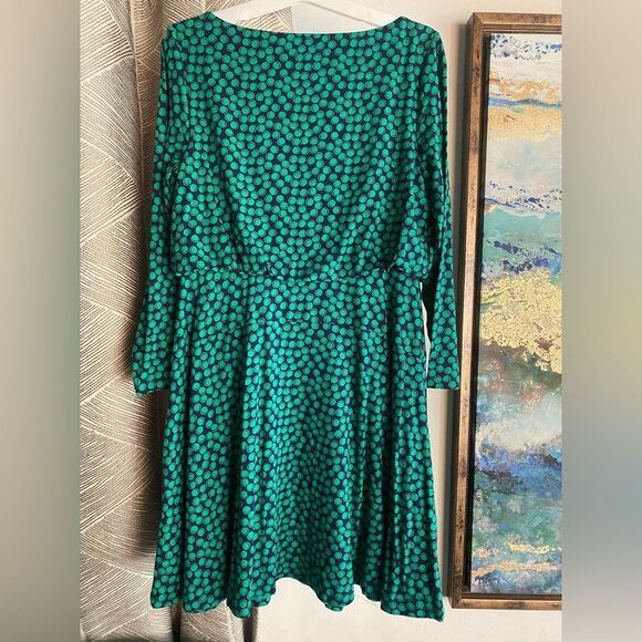 Boden Nellie 3/4 Sleeve Jersey Dress Size 4p Green Navy NWT - Picture 6 of 13